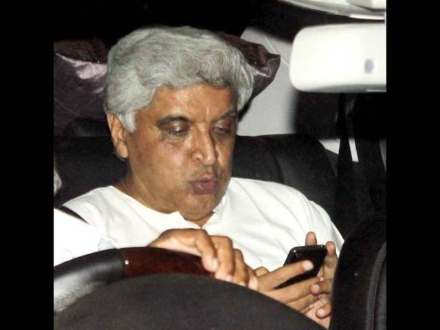 Javed Akhtar behind the wheels.