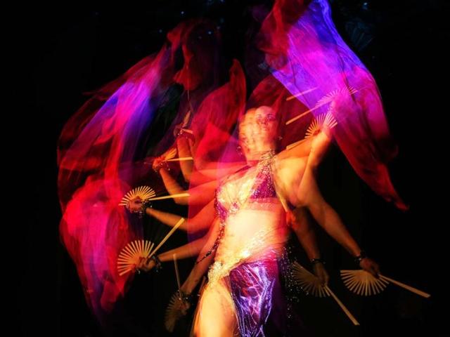 Contestant Gyongyi Stuber performs during the Miss Belly-Dance Hungary competition in Budapest. Reuters/Laszlo Balogh