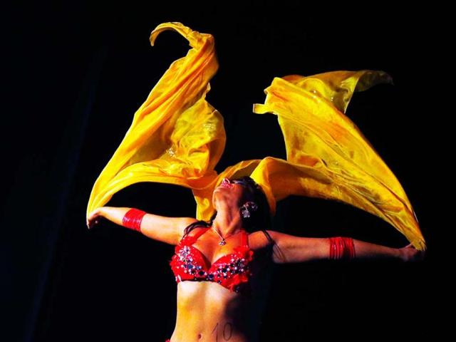 Contestant Lia Lebenszky performs during the Miss Belly-Dance Hungary competition in Budapest. Lebenszky won the competition. Reuters/Laszlo Balogh