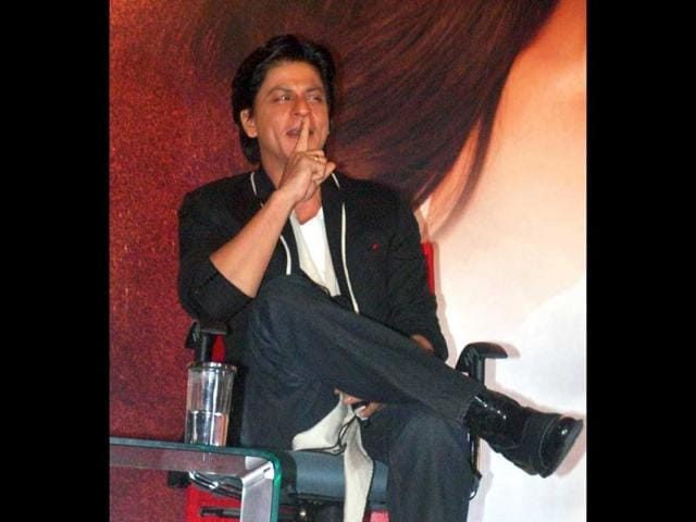 Bollywood star Shah Rukh Khan makes a point. (UNI)