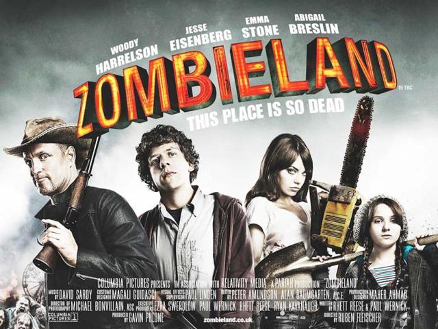 6. Zombieland (2009)A shy student trying to reach his family in Ohio, and a gun-toting tough guy trying to find the Last Twinkie and a pair of sisters trying to get to an amusement park join forces to travel across a zombie-filled America.