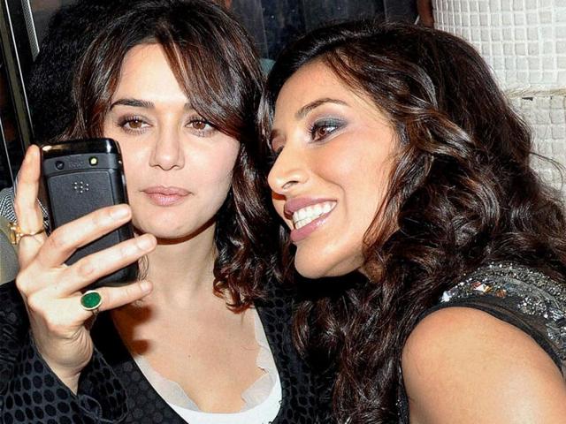 Preity Zinta and Sophie Choudry at the launch of the latter's video album Hungama Ho Gaya. (PTI Photo)