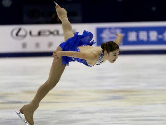Mirai Nagasu of the United States performs during the Ladies free skating at the ISU Grand Prix of Figure Skating Cup of China in Shanghai. AP photo