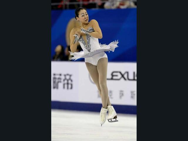 Mao Asada of Japan performs during the Ladies free skating at the ISU Grand Prix of Figure Skating Cup of China Figure Skating competition in Shanghai. AP photo
