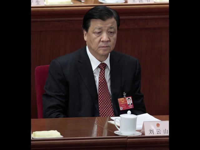 Liu Yunshan, propaganda minister of China's Communist Party Central Committee, attends the closing ceremony of the National People's Congress (NPC) at the Great Hall of the People in Beijing. Reuters file photo