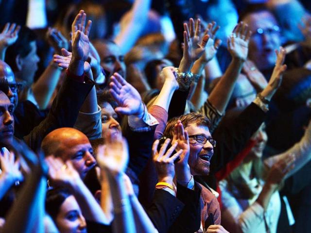 Supporters of US Presidential candidate Mitt Romney watch polling results on election night in Boston, Massachusetts. AFP photo