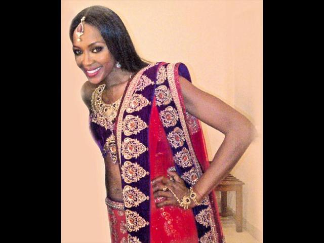 The host of the bash, Naomi Campbell, wore a Manav Gangwani fuschia lehenga and later changed into an Alexander McQueen dress.