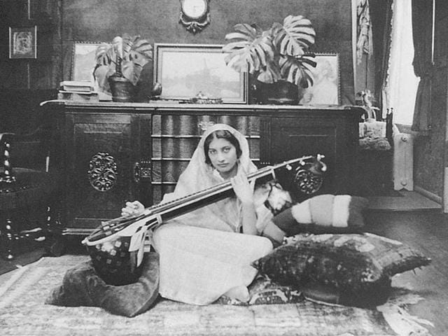 This handout picture received from Shrabani Basu at the Noor Inayat Khan Memorial trust shows late former British secret agent Noor Inayat Khan playing a Veena. A statue of Noor Inayat Khan was unveiled in Gordon Square Gardens, central London, England by Princess Anne. AFP photo