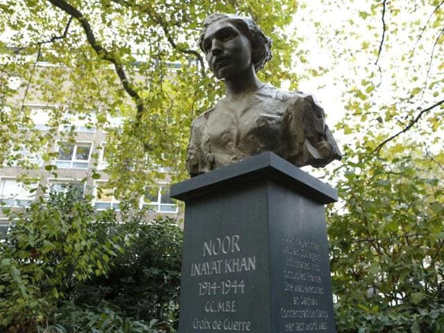 A statue of Noor Inayat Khan, a British spy captured and killed by the Nazis during World War II, is seen after being unveiled by Britain's Princess Anne in central London. Reuters photo