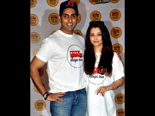 Abhishek and Aishwarya Rai Bachchan were seen celebrating Children's Day with kids of NGO Magic Bus. The stars, who got into the spirit of the day, certainly made it special for the young ones.