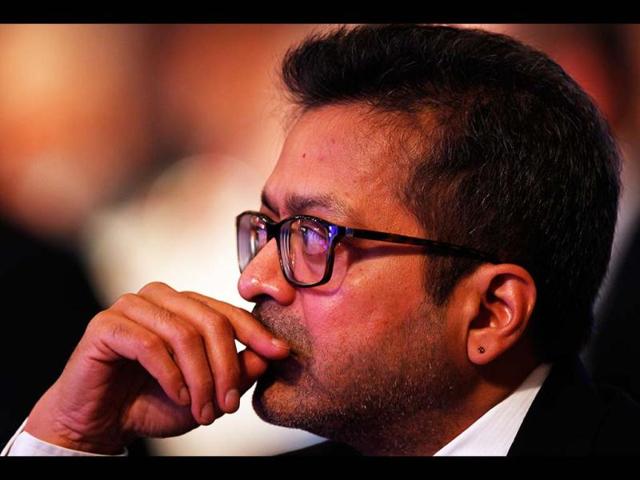 Hindustan Times Editor-in Chief Sanjoy Narayan listens to a speaker during the first day of the Hindustan Times Leadership Summit in New Delhi. HT Photo/Gurinder Osan
