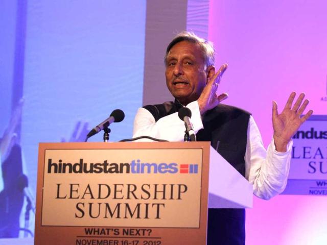 Congress leader Mani Shankar Aiyar on Day 1 of the Hindustan Times Leadership Summit in New Delhi. HT photo /Virendra Singh Gosain