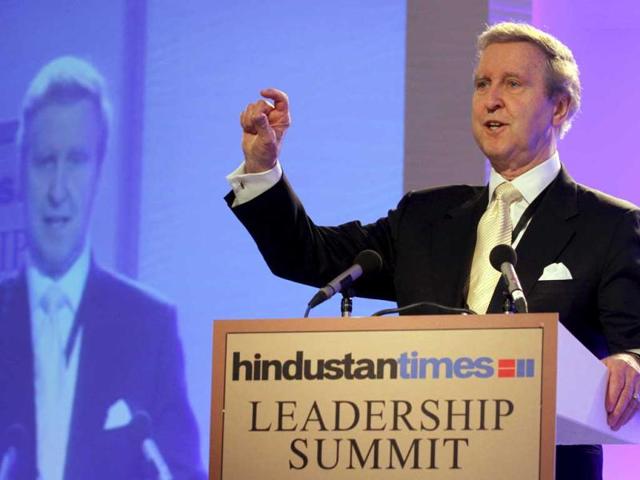Willam S Cohen, President and CEO, The Cohen Group and former US secretary of defense, speaks at Hindustan Times Leadership Summit in New Delhi. HT/Virendra Singh Gosain