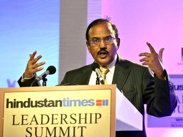Ajit Kumar Doval, former director IB, speaks at the Hindustan Times Leadership Summit in New Delhi. HT/Virendra Singh Gosain