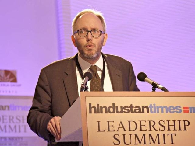 In conversation with Dr Eric, prof and director of European studies, John Hopkins Saia, during the first day of the Hindustan Times Leadership Summit in New Delhi. HT/Jasjeet Plaha