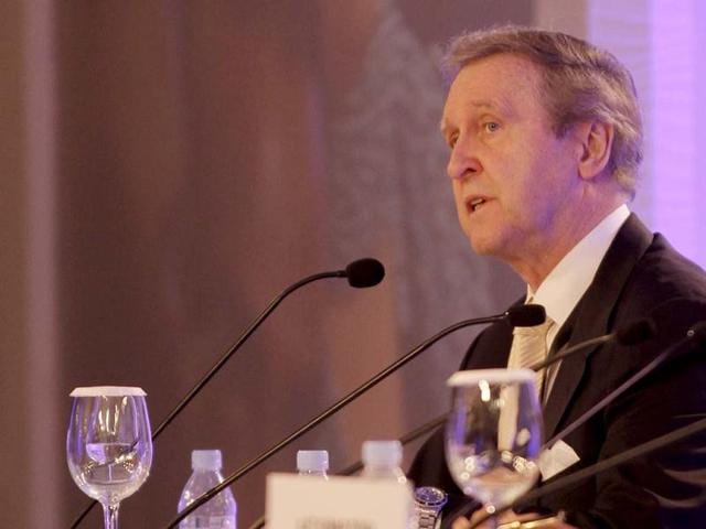 William S Cohen, president and CEO of The Cohen Group, US Secretry of Defence 1997 - 2001, during the first day of the Hindustan Times Leadership Summit in New Delhi. HT/Jasjeet Plaha