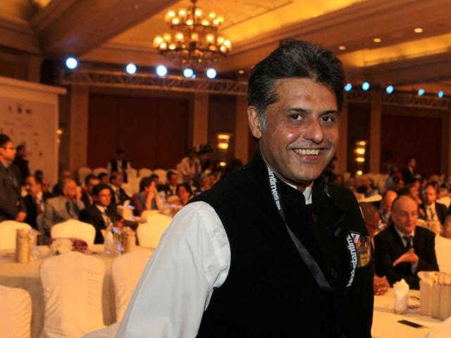 Manish Tewari during the Hindustan Times Leadership Summit at Taj Palace in New Delhi. HT/Ajay Aggarwal