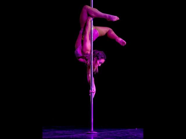 Brazilian pole dancer Rafaela Montanaro competes in the Miss Pole Dance South America 2012 competition in Buenos Aires. (AFP Photo)