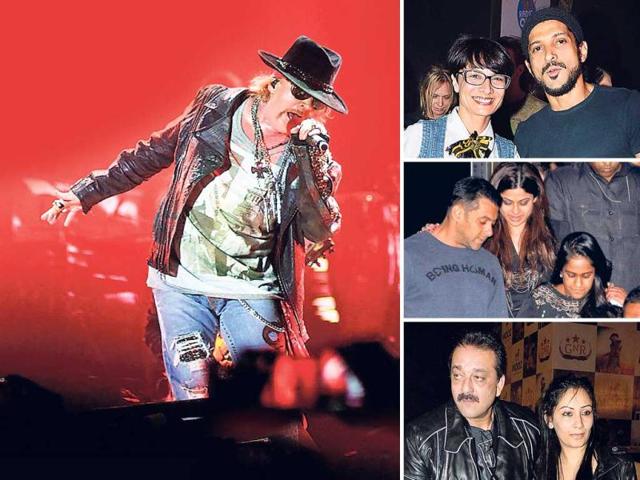 Guns N' Roses performed in Mumbai recently and after rocking the city, the members of the band were seen chilling and partying at Royal nightclub with Salman Khan and his gang till the wee hours of the morning. Take a look.