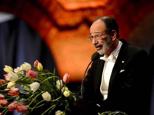 The 2012 Nobel Economic Sciences Prize winner US Alvin E Roth delivers a speech during the Nobel Banquet, a traditional dinner, after the Nobel Prize awarding ceremony at the Stockholm City Hall. AFP PHOTO/JONATHAN NACKSTRAND