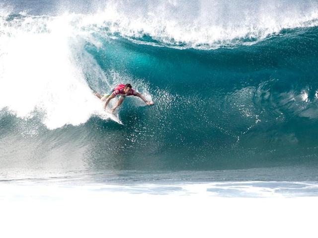 Joel Parkinson of Coolangatta, Australia, competes and win his maiden ASP World Title overcoming his closest rival and ASP World No. 2 Kelly Slater (USA) by advancing into the final at the Billabong Pipe Masters on Oahu, Hawaii. (AP Photo)