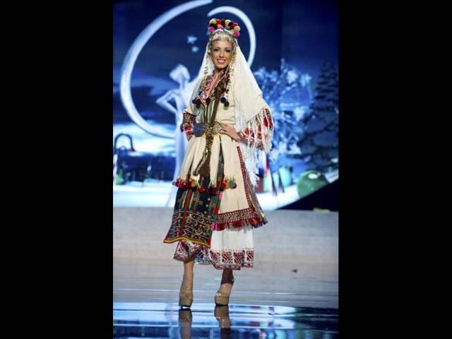Miss Bulgaria Zhana Yaneva parades proudly in her best at the 2012 Miss Universe National Costume Show in Las Vegas. The 89 Miss Universe contestants paraded proudly in the costumes as they prepared to battle it out for coveted prize on December 19. (Reuters)