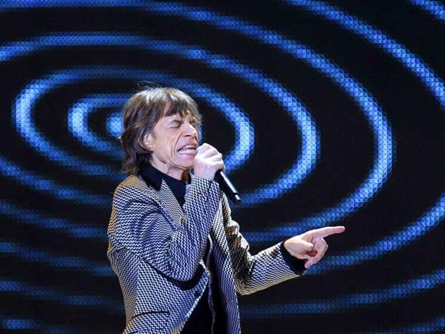 Mick Jagger performs onstage during the Rolling Stones final concert of their "50 and Counting Tour" in Newark, New Jersey. (Reuters)