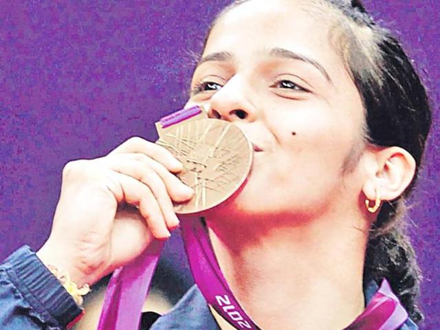 Saina Nehwal her bronze medal.