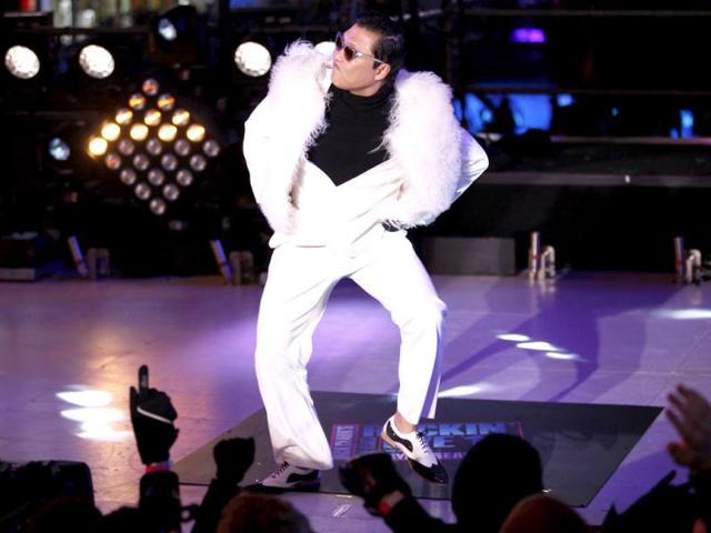 PSY performs during New Year Eve in Times Square in New York . Reuters/Joshua Lott