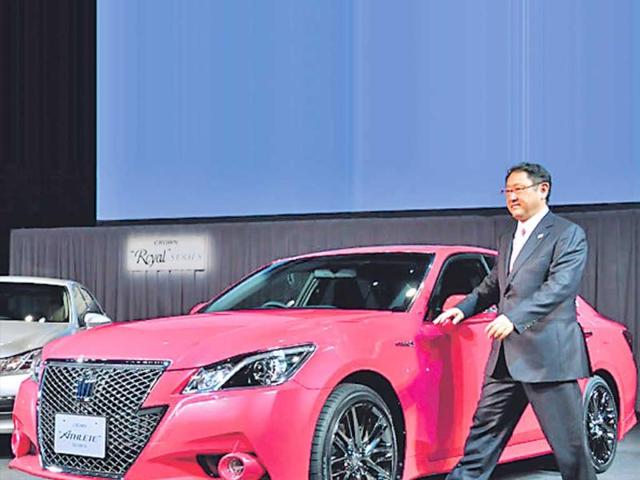 Akio-Toyoda-with-the-restyled-Crown-in-Tokyo-last-Week-Photo-AFP Akio-Toyoda-with-the-restyled-Crown-in-Tokyo-last-Week-Photo-AFP