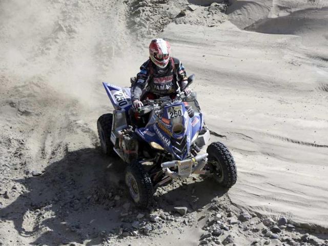 Argentina's Marcos Patronelli rides his Yamaha quad during the 4th stage of the 2013 Dakar Rally from Nazca to Arequipa. Reuters photo