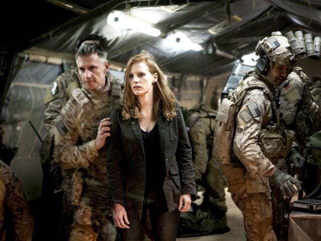 In this photo released by Columbia Pictures Industries, Inc., Jessica Chastain (C) plays a role in Columbia Pictures' new thriller, Zero Dark Thirty. AP Photo