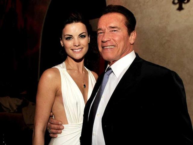 Actors Jaimie Alexander and Arnold Schwarzenegger pose at the after party for the premiere of Lionsgate Films' The Last Stand at the Roosevelt Hotel in Los Angeles. AFP