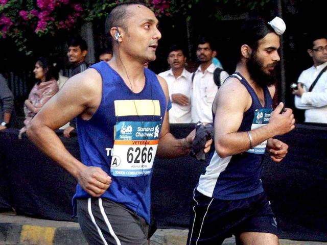Bollywood actor Rahul Bose participates in the Standard Chartered Marathon in Mumbai. PTI