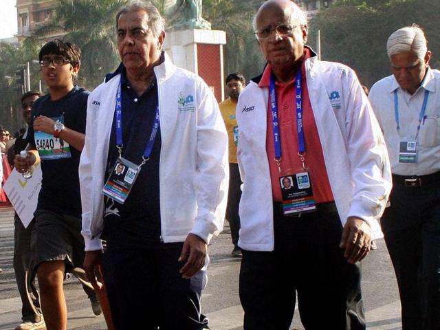 Vice chairman of TCS S. Ramadora participates in the Standard Chartered Marathon in Mumbai. PTI