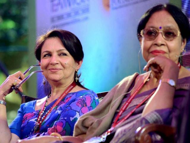 Veteran Bollywood actress Sharmila Tagore during a session to pay tribute to Sunil Gangopadhyay at Jaipur Literature Festival in Jaipur. PTI Photo