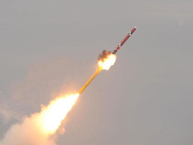 A South Korean navy submarine launches an indigenous cruise missile during a drill at an undisclosed location in this picture released by the navy in Seoul. (Reuters)
