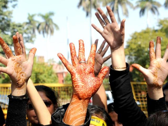 Students dance as they take part in a One Billion Rising rally in New Delhi. (AFP Photo)