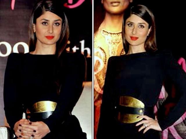 Style icon Kareena Kapoor launches the book The Style Diary of a Bollywood Diva in Mumbai on February 6, 2013. The Bollywood actor looked stunning in a black dress. Speaking at the event, she said the diary will help her fans know her better.(AFP PHOTO)