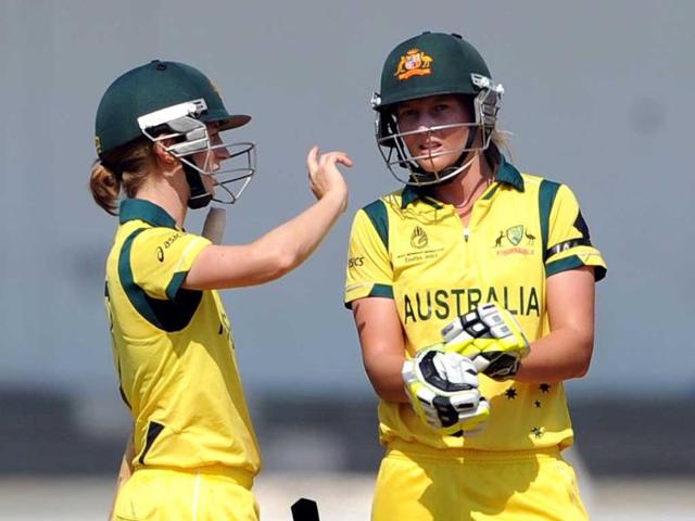 Australian cricketer Meg Lanning plays a shot during the final match of the ICC Women's World Cup 2013 between Australia and West Indies at the Cricket Club of India's Brabourne stadium in Mumbai. AFP Photo