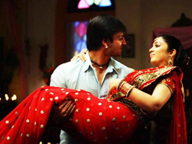 Vivek Obeoi, Charmee Kaur in a still from the movie.