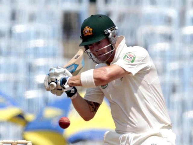 Australian captain and batsman Michael Clark in action during the 1st Test match between India and Australia at MA Chidambaram Stadium in Chennai. Santosh Harhare/HT