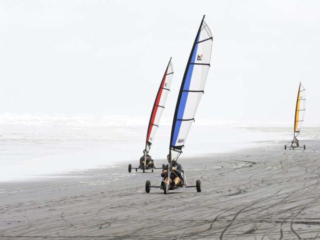 Blokarts on Muriwai beach.