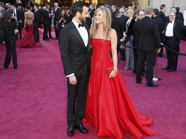 Jennifer Aniston and Justin Theroux arrive at the 85th Academy Awards in Hollywood, California February 24, 2013. Reuters Photo