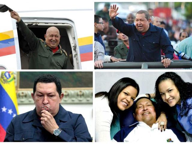 This combo shows Venezuelan President Hugo Chavez during different stages of his fight with cancer. President Hugo Chavez passed away on March 5, 2013 in Caracas. (AFP)