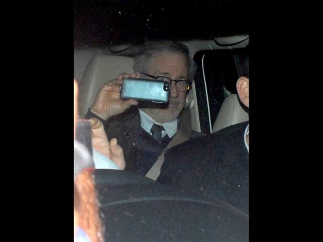 And there's Spielberg at the other end of the spectrum, clicking the paparazzi clicking him! Spielberg was in India to celebrate the success of his film Lincoln, a co-production between his banner DreamWorks and Anil Ambani's Reliance Entertainment. (HT Photo by Prodip Guha)