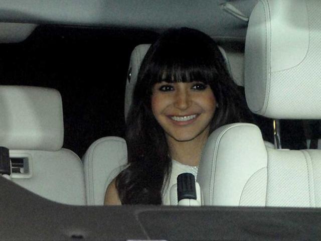 Anushka Sharma makes an entry sporting her new hairstyle. (HT Photo by Prodip Guha)