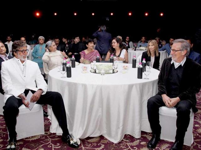 After-the-formal-gathering-held-by-Anil-Ambani-in-honour-of-Spielberg-the-stars-were-all-seen-lightening-up-as-they-partied-Amitabh-Bachchan-Anil-Ambani-Jaya-Bachchan-Tina-Ambani-and-Spielberg-were-seen-socialising-PTI-Photo