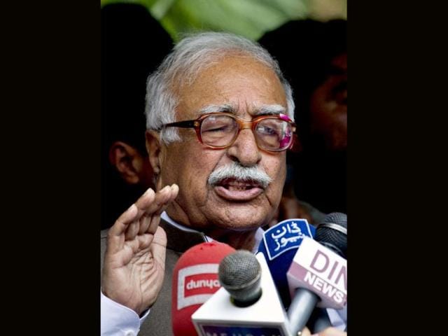 Mir Hazar Khan Khoso, nominated for Pakistan's caretaker prime minister, talks to media in Islamabad, Pakistan. AP Photo