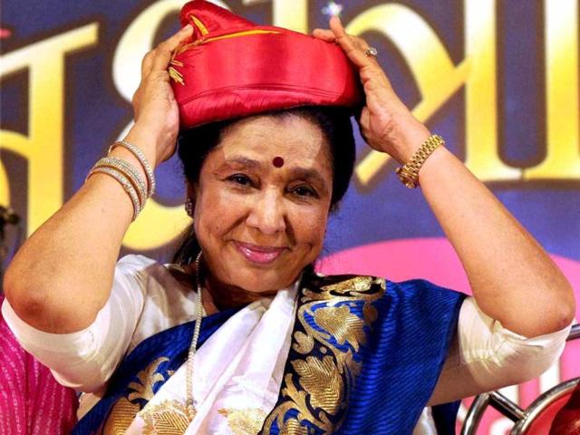 Playback singer Asha Bhosle after being felicitated at a function in Mumbai on Sunday night. (PTI Photo) Playback singer Asha Bhosle after being felicitated at a function in Mumbai on Sunday night. (PTI Photo)